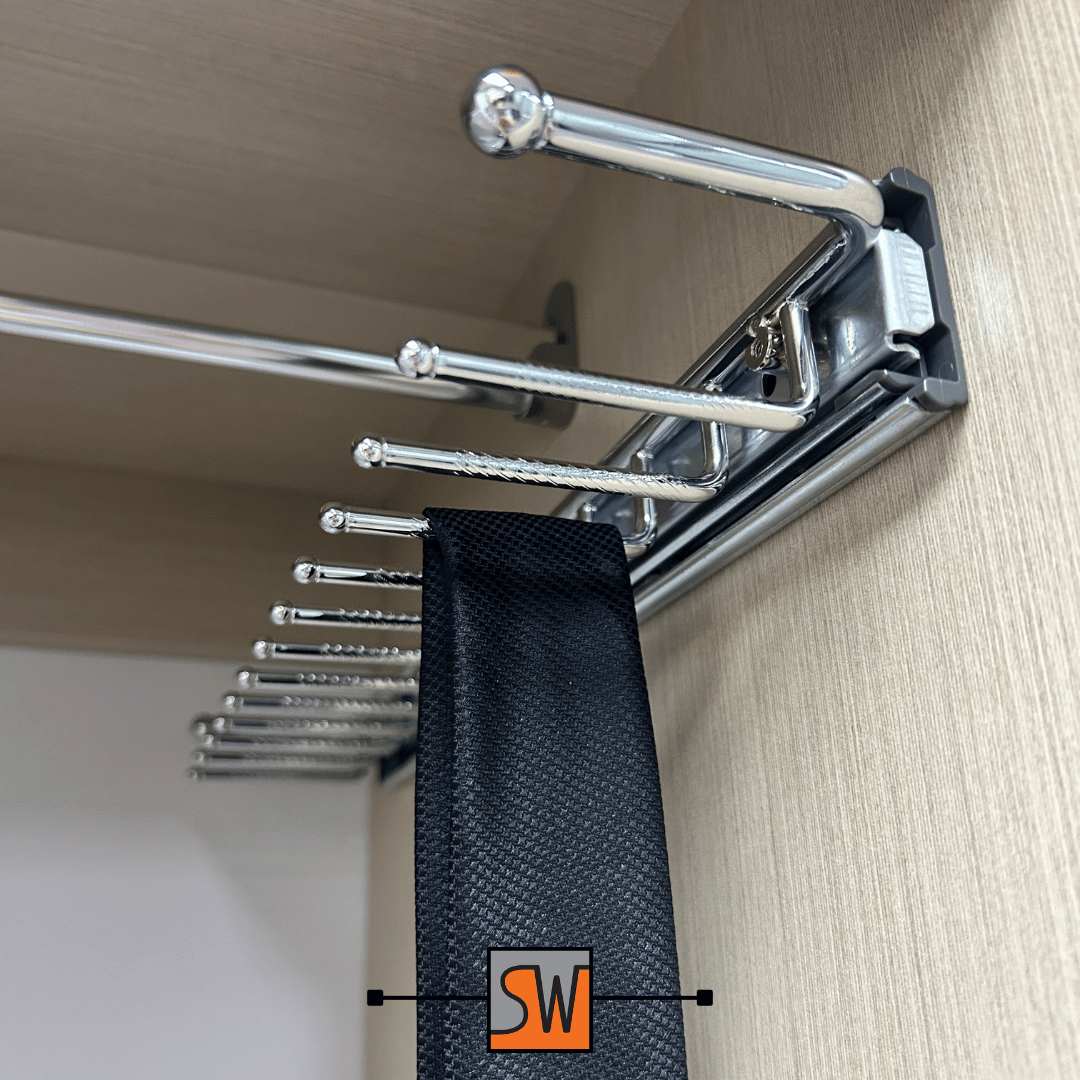 Belt and tie rack built in wardrobe accessories