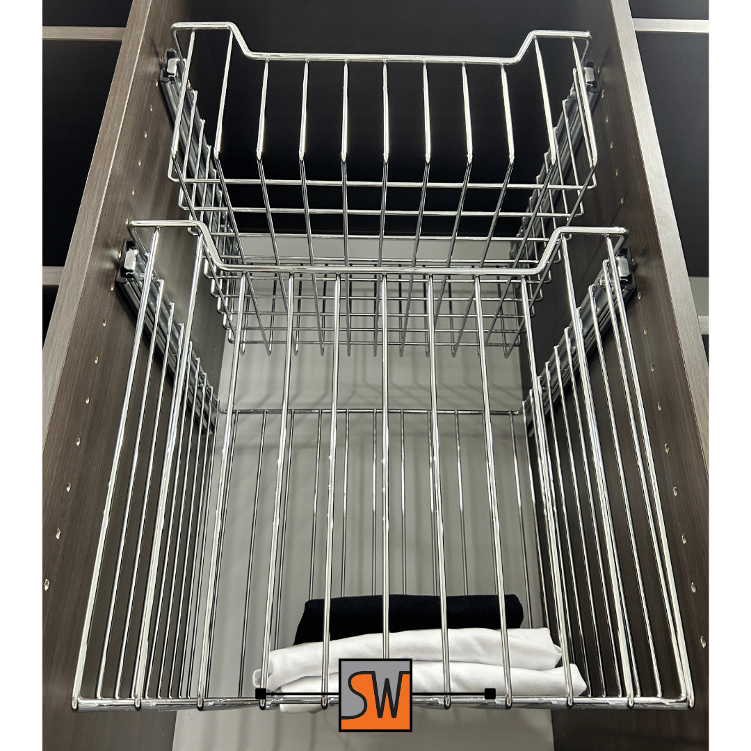 Pull out wire baskets wardrobes